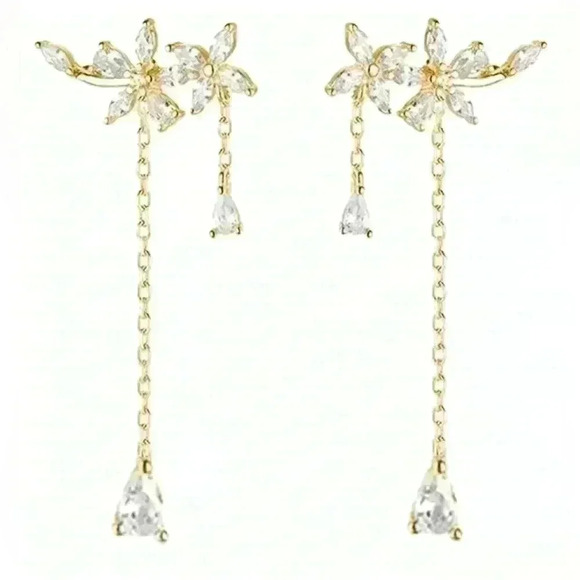 Sterling Silver Leaf Cuff Earrings - Picture 2 of 2